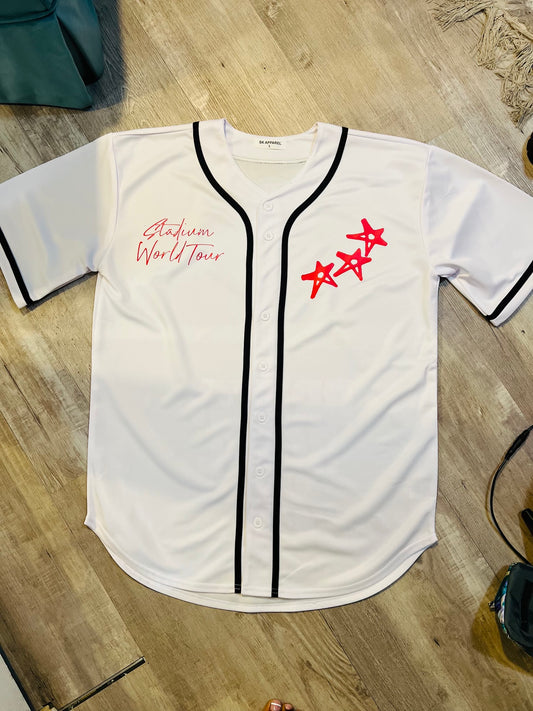 White Button Down Breezy Jersey